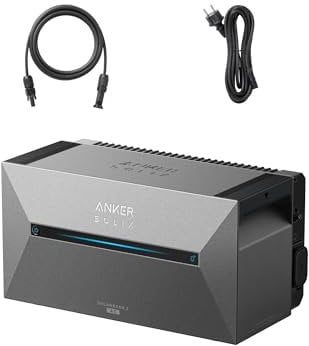 Anker SOLIX Solarbank 2 AC, mise à jour pour kit solaire avec batterie, 631 € d'économies par an max., pour tous les micro-onduleurs, entrée solaire 2 400 W, capacité 9,6 kWh max., installation 6 s