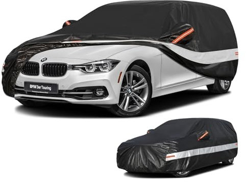Holthly Autoabdeckung Passend für BMW 3er Touring/Kombi 318 320 330 G21 F31 E91(2005-2025) 10 Schichten Vollgarage Auto Abdeckplane 100% Wasserdicht Autoplane Outdoor Autogarage