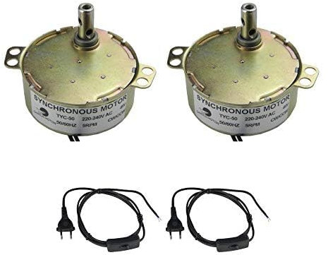 CHANCS 2PCS TYC-50 220V 5-6RPM Synchronous Motor For Turntable Motorized With In-line Foot Push Lamp Power Cord Foot Switch 1.8m