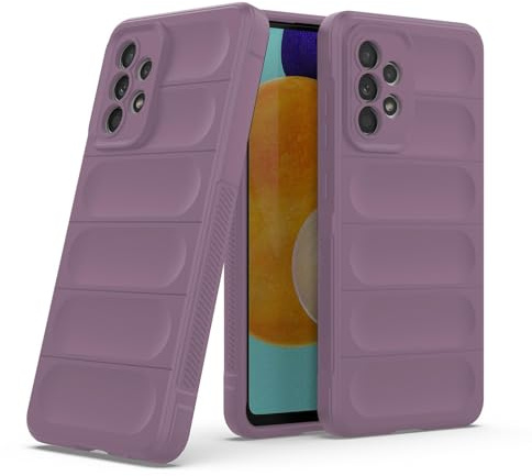 LBH Handyhülle für Samsung Galaxy A52 / A52 5G / A52s 5G Schutzhülle Case Cover Bumper Anti-Schock Stoßabsorbierende Hülle Robust Stoßfest Kratzfest rutschfest Softgrip Griffzonen GripLine Violett
