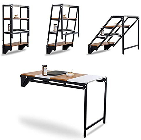 ZJHESXV Schreibtisch mit Regal, Wandklapptisch, Küchentisch, Klapptisch, Computertisch, für Waschküche/Hausbar/Küche & Esszimmer