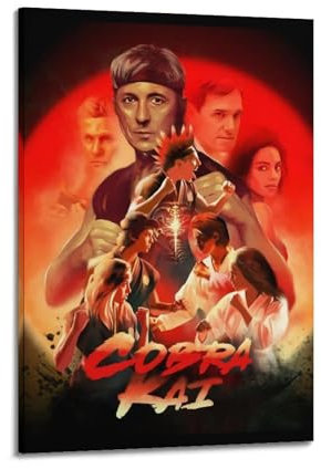IRUWQUP Poster Cobra Kai - Impression sur toile - Peinture décorative pour salon, chambre à coucher, 40 x 60 cm - Style cadre