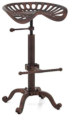 YHKJLYH Industrial Tractor Seat s,Cast Iron Craft Bar Chair,Adjustable Counter Height Stools,Swivel Kitchen Saddle Bar Stools,Metal Outdoor Dining Chair(Color:red copper) independence