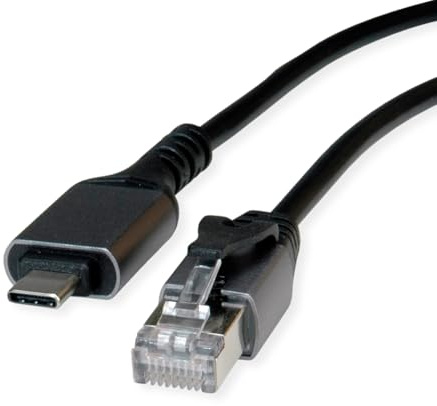 VALUE USB 3.2 Gen 2 Typ C zu Gigabit Ethernet Konverterkabel, schwarz, 2 m