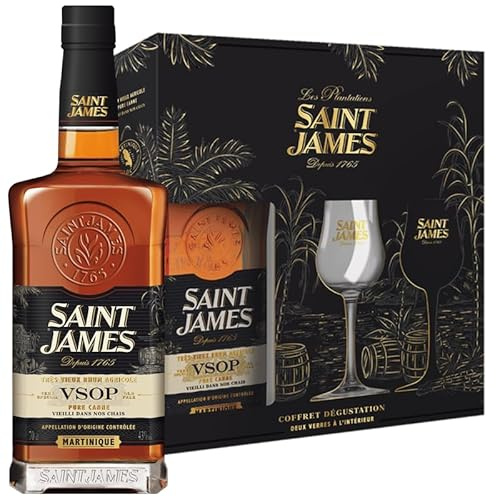 Saint-James - Très Vieux Rhum Vsop Coffret 2 Verres 43° - 700 ml