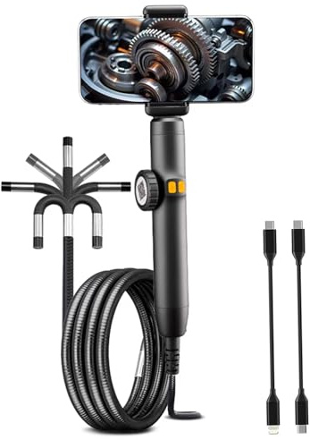 Bidirectional Articulated Endoscope, Industrial Endoscope Camera, 1080 P endoscope with light,Waterproof Inspection Camera,For HVAC, Plumbing, Automotive, Electrical(1m / 3.28 ft)