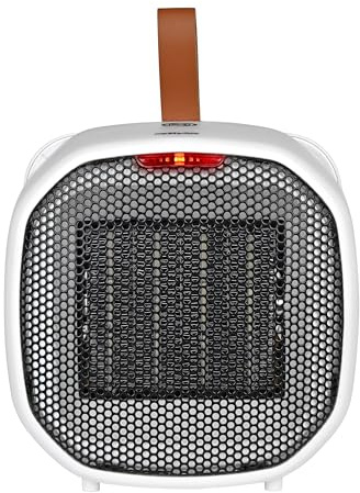 Silva Schneider HL-M 500 - Mini riscaldatore di design, colore: bianco, 2 livelli di riscaldamento (700 W/1400 W), termostato, protezione antiribaltamento e surriscaldamento, termoventilatore a