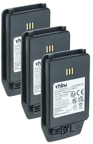 vhbw 3 x Battery Compatible with Avaya Dect 3745, DECT 3740, 3700 EX, DECT 3749 Mobile Phone Smartphone Phone (1100 mAh, 3.7 V, Li-Ion)