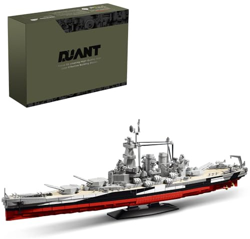 DUANT USS North Carolina Schlachtschiff Klemmbausteine Technik, EIN schnelles Schlachtschiff der US Navy aus dem Zweiten Weltkrieg, EIN Spielzeuggeschenk für Militärbegeisterte und Erwachsene