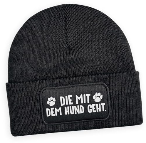 #teamludorf Beanie - Wollmütze mit Spruch - Die mit dem Hund geht in der Farbe: Parent
