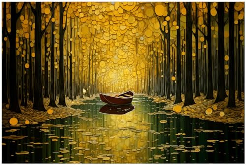Wallario Küchenrückwand selbstklebend 90 x 60 cm, Motiv: Boot im goldenen Licht | Spritzschutz abwischbar & pflegeleicht