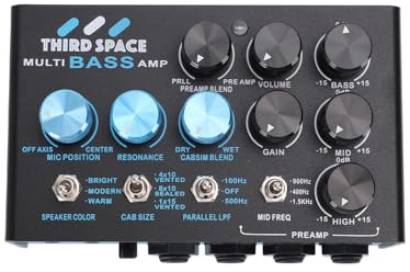 Preamplificatore a pedale multieffetto per basso con EQ a 3 bande Catena di segnali paralleli Simulatore di cabinet Interruttore per altoparlanti Doppio loop FX Effetti per basso