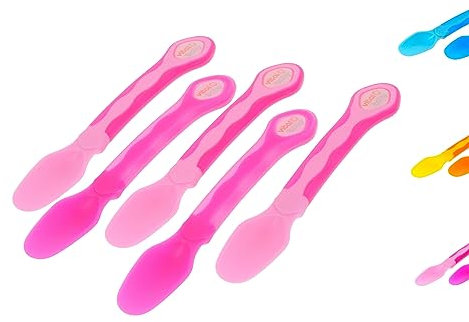 Vital Baby Babys erster Löffel/weiche Babylöffel/Beikostlöffel mit ergonomischen Flexisafe Griffen für Babys und Kleinkinder 5 Stück/ab 4-6 Monaten