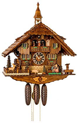 Kuckucksuhr 8-Tages-Uhrwerk Chalet-Stil 58cm von Hönes - Original aus dem Schwarzwald
