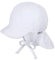 Sterntaler Schirmmütze Nacken - Unisex Baby- und Kinder Mütze mit Nackenschutz und einsteckbaren Ohrenklappen - UV-Schutz 50+ Sommermütze zum Binden - Popeline (Bio) Kopfbedeckung - weiß, Größe 47