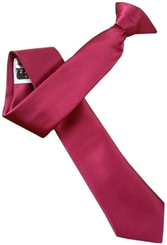 Great British Tie Club Corbatas ajustadas de satén para hombre, rosa fucsia, Clip On Tie Length: 20 inches