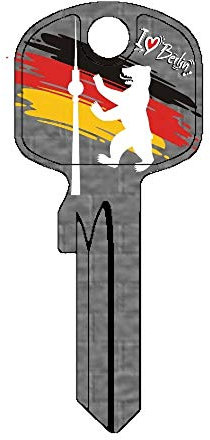 Basi I Love Berlin Schlüssel Verschiedene Motive Plus Rema Schlüsselschild zur Personalisierung (Schlüsseltyp: U-15D, Berliner Bär)