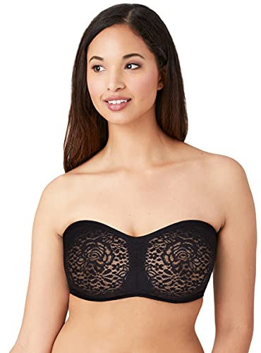 Wacoal Women's Halo Lace Strapless Bra, Opaque, Black (Grey), 34B