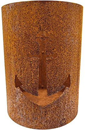 Edelrost Windlicht Anker, Teelichthalter, Kerzen Laterne, Garten Fackel