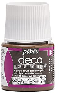 PEBEO - Pintura acrílica multisoporte - Color opaco - Acabado brillante - Color chocolate - 45ml