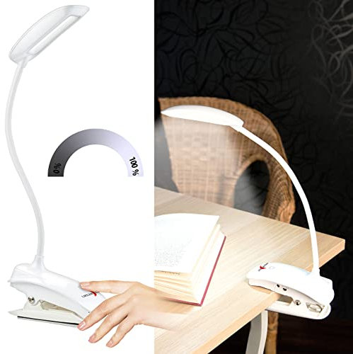 Lunartec Klemmlampe: Schwanenhals-Klemm-Lampe mit 3-Watt-COB-LED und Akku, USB-Ladefunktion (Klemmleuchte kabellos, Klemmlampe kabellos, Tischleuchte Batterie)