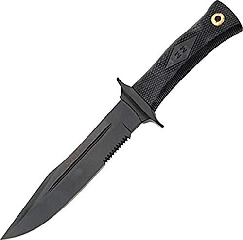Muela MIRAGE-18N - Cuchillo de caza de hoja fija de 7-1/8 pulgadas con funda de cuero