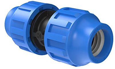 Kirchhoff Verbindungsstück Kunststoff 25 x 25 mm für HDPE Rohr 3X 5X Fittinge Verschiedene Größen DVGW geprüft Trinkwasserqualität Made in EU, schwarz, 25 mm HDPE Fitting