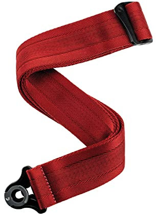 D'Addario Accessories Auto Lock Gitarrengurt - Gitarrengurt mit Verschluss - Locking Guitar Strap - Blutrot, Nylon