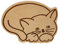 DEKOFANT Frühstücksbrettchen Kinder Holz Brett Motiv Katze schlafend Frühstücksbrett Kinder ca 17x21x1cm