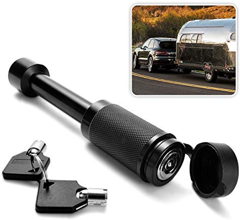 Zone Tech Trailer Hitch Receiver Lock - Premium Quality Anti-Theft 5/8 Pin for Class III IV 2 and 2-1/2 Receiver with Rubber Cap - Durable Metal Weatherproof Receiver-for Tow Trailer, Car, Boat