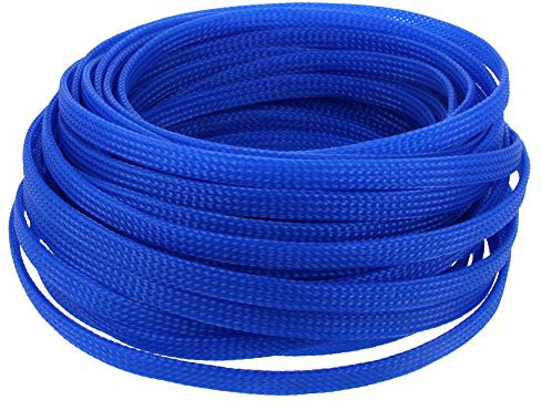 Othmro 10m Blue Cable Sleeve, Cable Management Cover, Protection, Simple, No-Tools, Polyester, 6mm x 10m