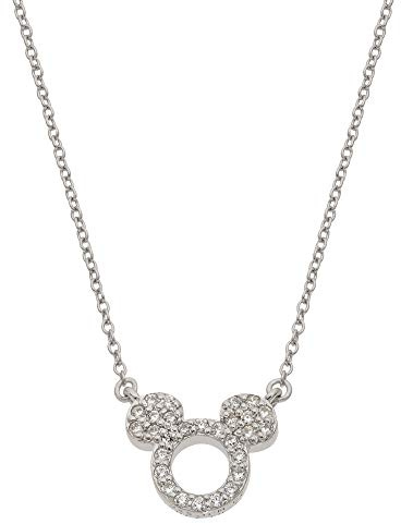 Mickey Mouse Silver Stone Set Necklace N901464RZWL-16.PH