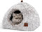 CATISM Cat Bed, Cat Igloo Cave Pet Bed for Dogs Large Indoor Tent Cave Nesting Bed Anti-slip 2-in-1 Triangle Cave House Nest House with Handle Washable Removable Pillow Cushion (Coffee)