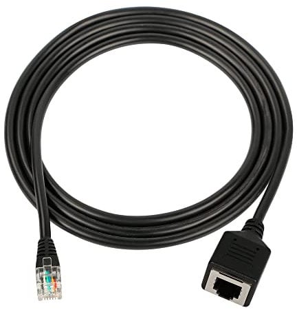 CERRXIAN Cable de extensión RJ12 de 5 pies, cable de teléfono 6P6C macho a hembra para teléfono digital, fax, módem DSL