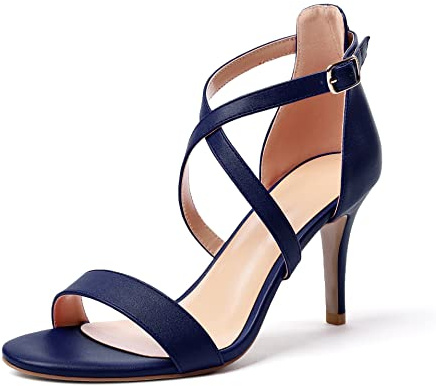 Elashe Damen High Heel Sandalen Open toe Stiletto Heels Knöchelriemchen Sandaletten Mode