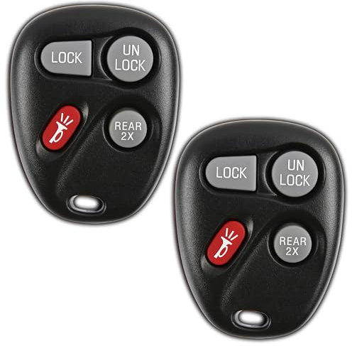 KeylessOption Lot de 2 porte-clés de rechange pour télécommande Chevrolet Chevrolet Astro Blazer GMC Jimmy Safari Cadillac Oldsmobile Bravada 1999 2000 2001 15732805, serrurier requis