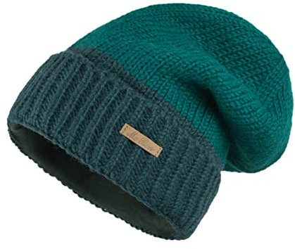 Wollmütze mit Umschlag Modell Sanas Petrol 7414