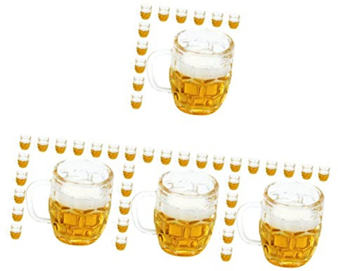 Toyvian 4sets Mini Beer Model Models Beer Mugs Tiny House Supplies Miniature Mugs Mini Tumbler Cup 12pcs*4