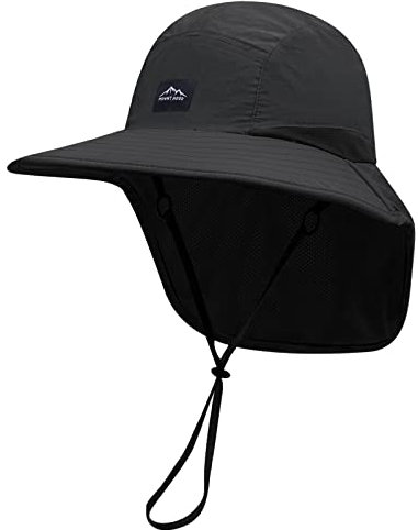 CLAPE UPF50+ Outdoor Hut Sonnenhut Herren Atmungsaktiv Boonie Hat Mesh Safarihut Faltbar Fischerhut mit Nackenschutz Breite Krempe Sommerhut