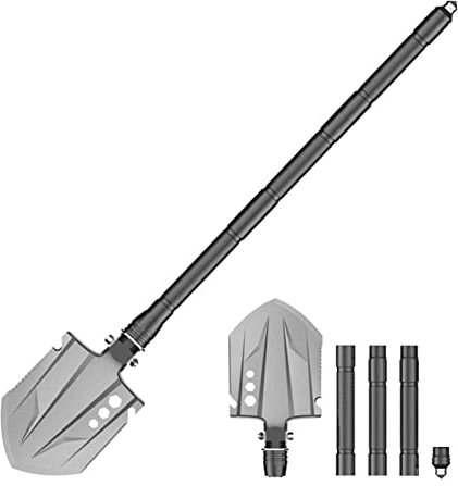 Lixada Outdoor-Klappschaufel Multi-Tool Campingschaufel Verschanzungswerkzeug für Auto-Notfall-Überlebenswandern Wandern Rucksackreisen