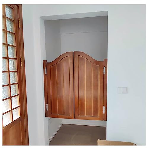 Portes Battantes en Bois Massif, porte western bois, porte persienne, Porte De Saloon, Entrée De Café-Bar, Cuisine, Restaurant, Décoration Intérieure, avec Charnières ( Color : B , Size : W80xH100cm(3