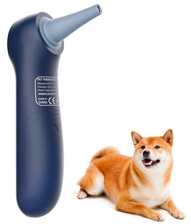 Hundeohr-Temperaturmonitor, Haustier-Infrarot-Thermometer nur für Haustiere, Messung in 1 Sekunde (Blue)