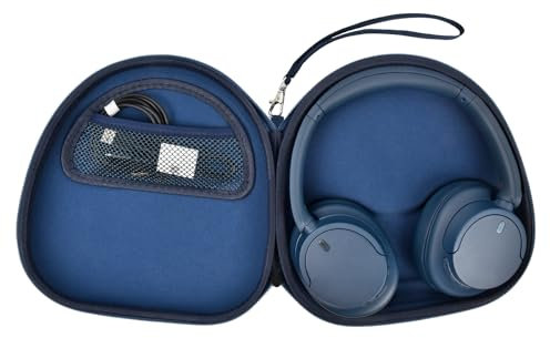 PAIYULE Tasche für Sony WH-CH720N WH-CH520 WH-1000XM4 Kabelloser Bluetooth-Kopfhörer mit Noise Cancelling Over The Ear Headset, Tragetasche Organizer Reisetasche Tasche für USB-Kabel (nur Box) (Blau)