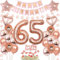 Rosegold Luftballon 65. Geburtstag - Ballon und Deko für Frauen - Party Ballons für 65 Jahr Feier