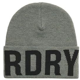Superdry Damen Beaniemütze mit Logo Steingrau Meliert 1SIZE