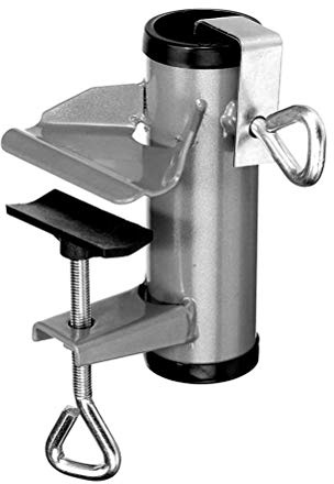 Cocoarm Sonnenschirmhalter, Terrassenschirm-Klemme, Balkongeländer Sonnenschirmständer, Silber, mit Festem Clip für Garten- und Balkonschirme