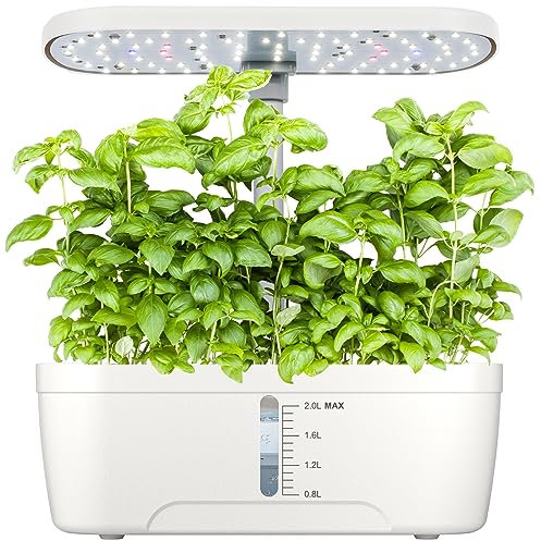 GOLUMUP Hydroponics Growing System 6 Pods Hydro Indoor Herb Garden with LED Light, Plants Germination Kit with Auto Timer, Indoor Gardening System Gardening Gifts for Women