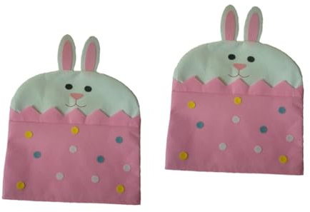 PRETYZOOM 2st Stuhlschutz Stuhlbezug Stühle Für Kinder Hauszubehör Stuhlhussen Für Das Wohnzimmer Kaninchenbedarf Rückenbezüge Für Kinderstühle Cartoon-stuhlbezüge Hase Rosa Lieferungen