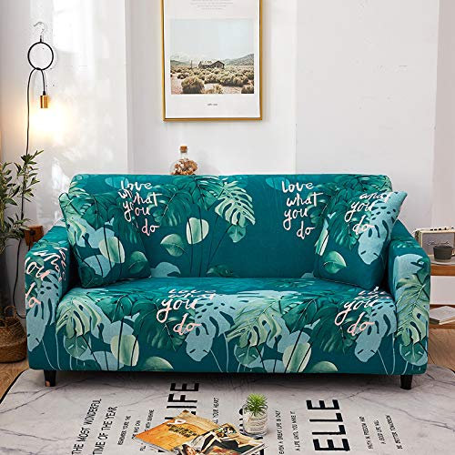Sofaschoner Grün Sofaüberwurf Weich Spandex Sofaschoner rutschfest Couch Überwurf Waschbare Sofa Überzug Sofabezug mit Elastischen Riemen Sofabezug L Form Universelle 1 Sitzer