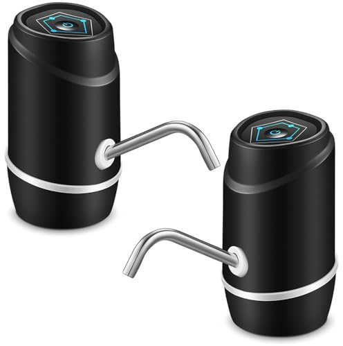 Water Bottle Pump, 2Pcs USB Charging Automatic Drinking Water Dispenser Portable Electric Water Bottle Switch with Battery and Hose for Indoor/Outdoor Use